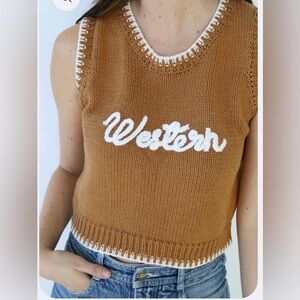 Turquoise Haven Western Sweater Vest L